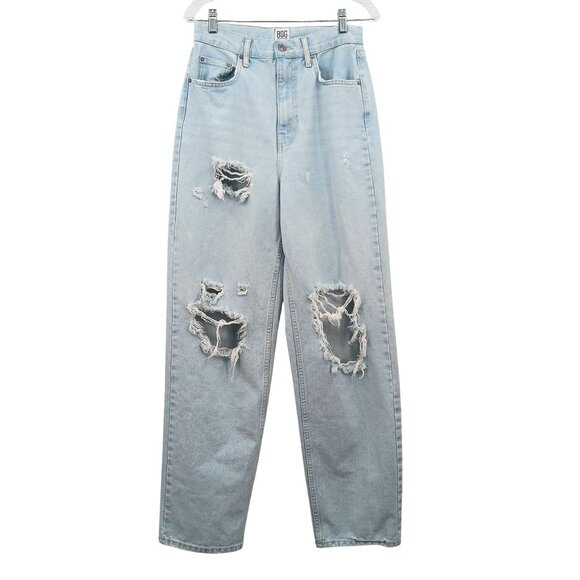 BDG Urban Outfitters High Rise Baggy Jeans Light Wash Distressed Ripped Size 29 - Picture 1 of 14
